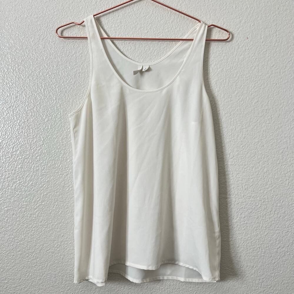 Frenchi ivory cream silky satin tank top